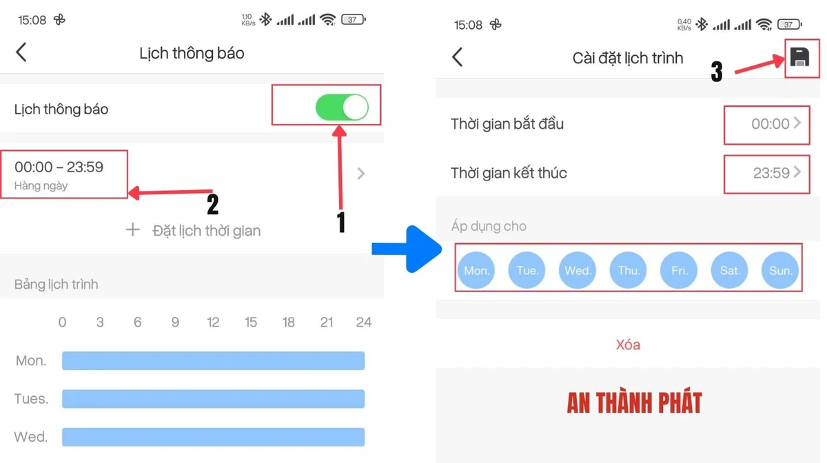 Cách bật tắt thông báo camera Hikvision trên điện thoại - Bước 4