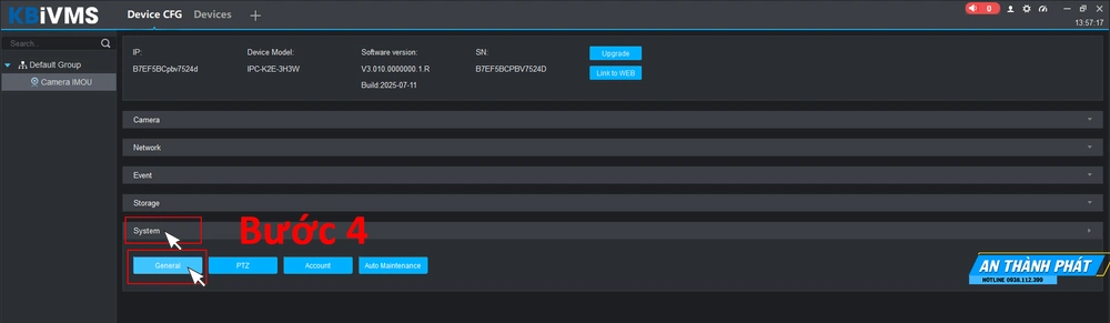Chọn Hệ Thống "System" → Tổng quan "General" 