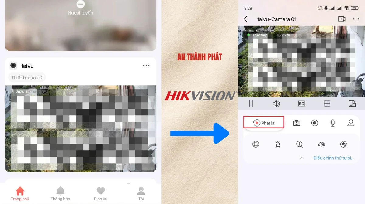hướng dẫn xem lại camera hikvision trên điện thoại bước 2