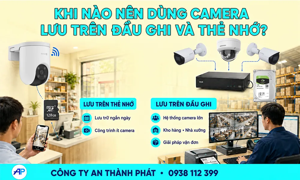 khi nào nên dùng camera lưu trên đầu ghi và thẻ nhớ