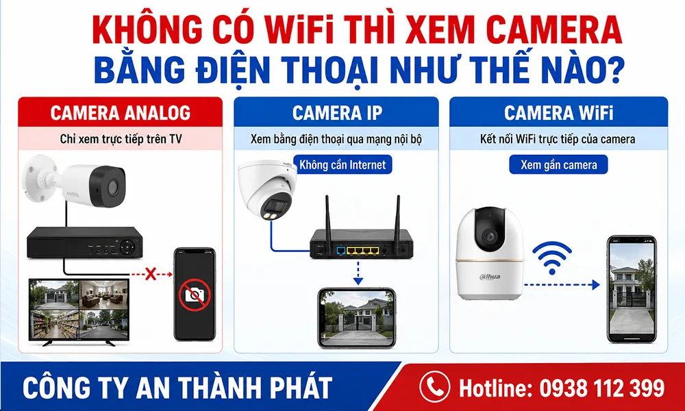 không có wifi thì xem camera bằng điện thoại như thế nào