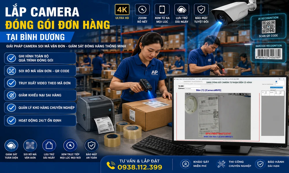 lap camera đóng gói đơn hàng tại bình dương