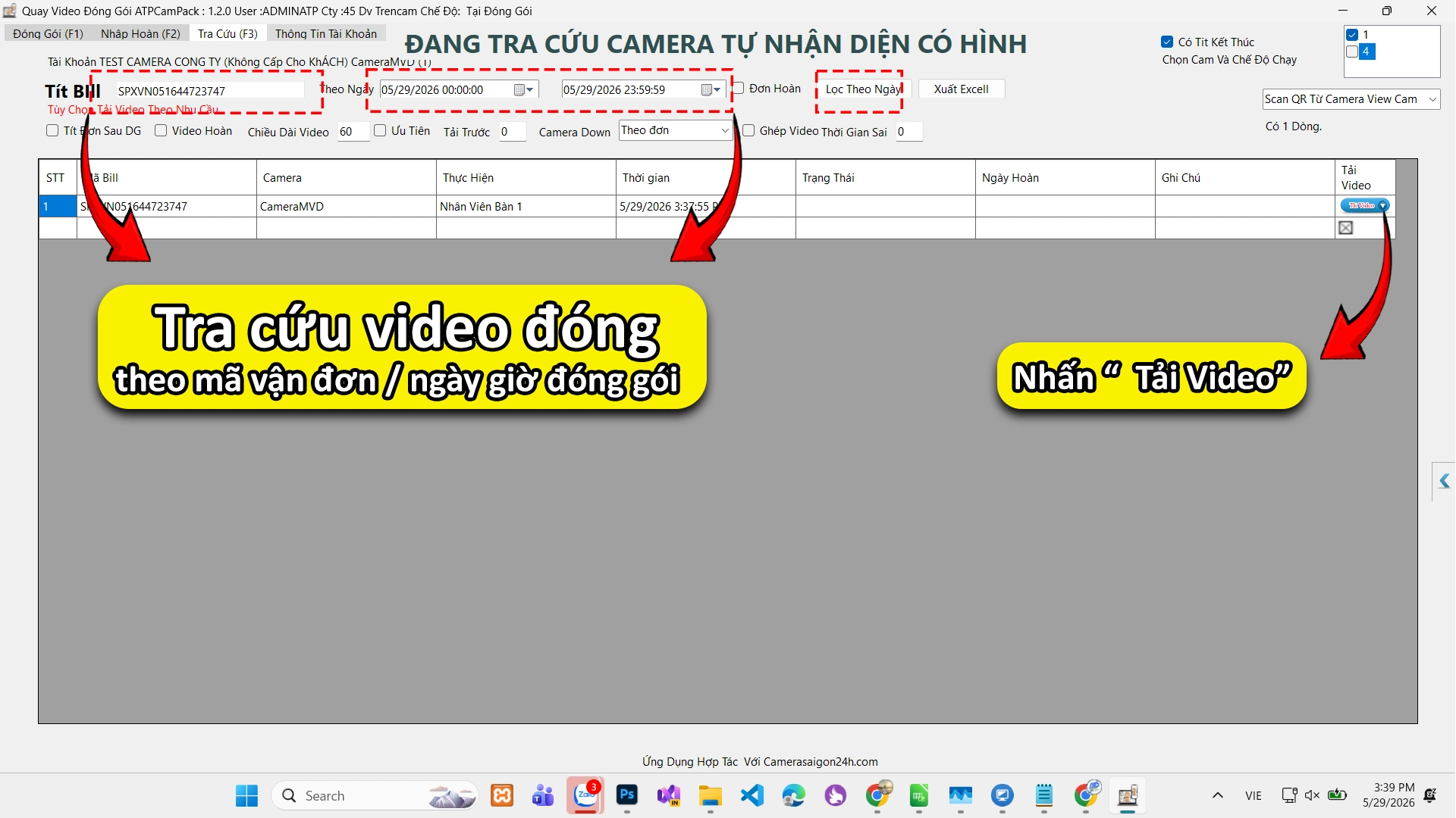 Lắp Camera Soi Mã Vận Đơn Tự Động