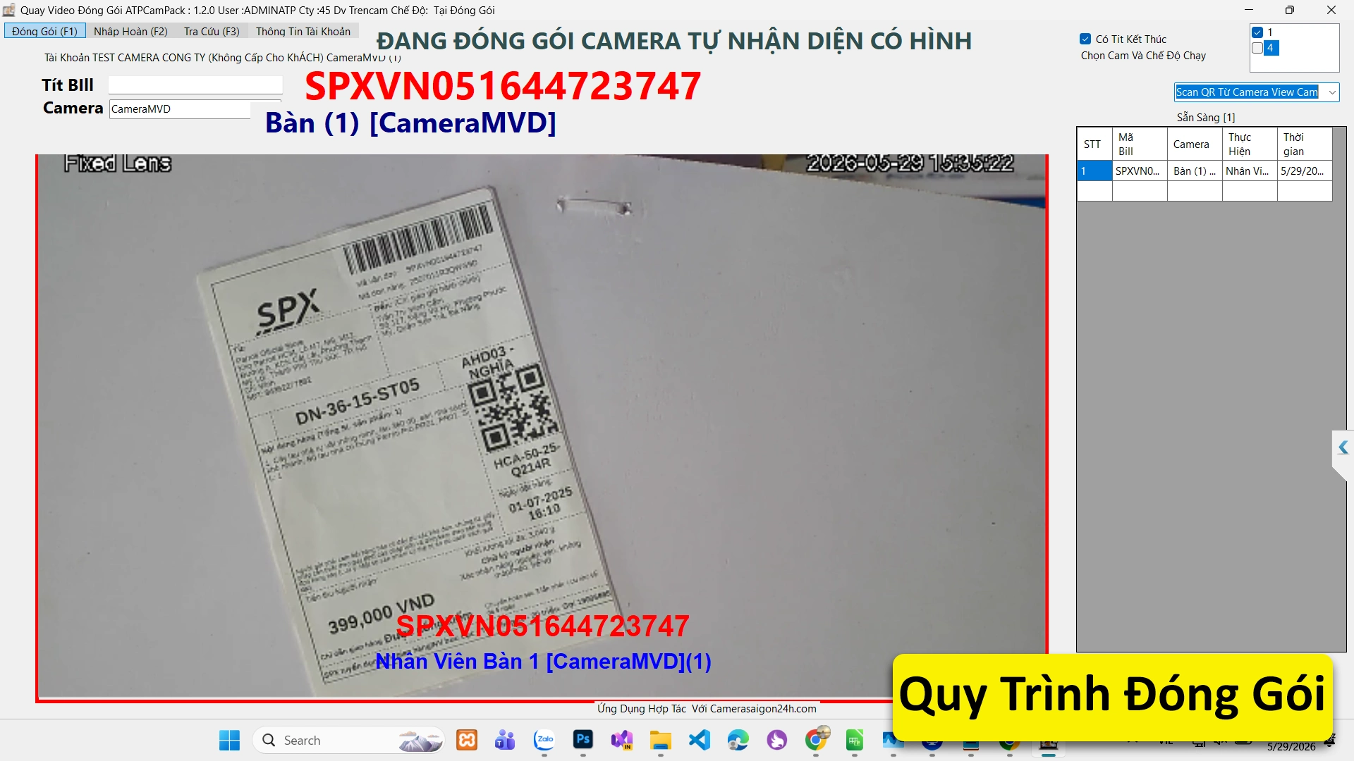 Lắp Camera Soi Mã Vận Đơn Tự Động