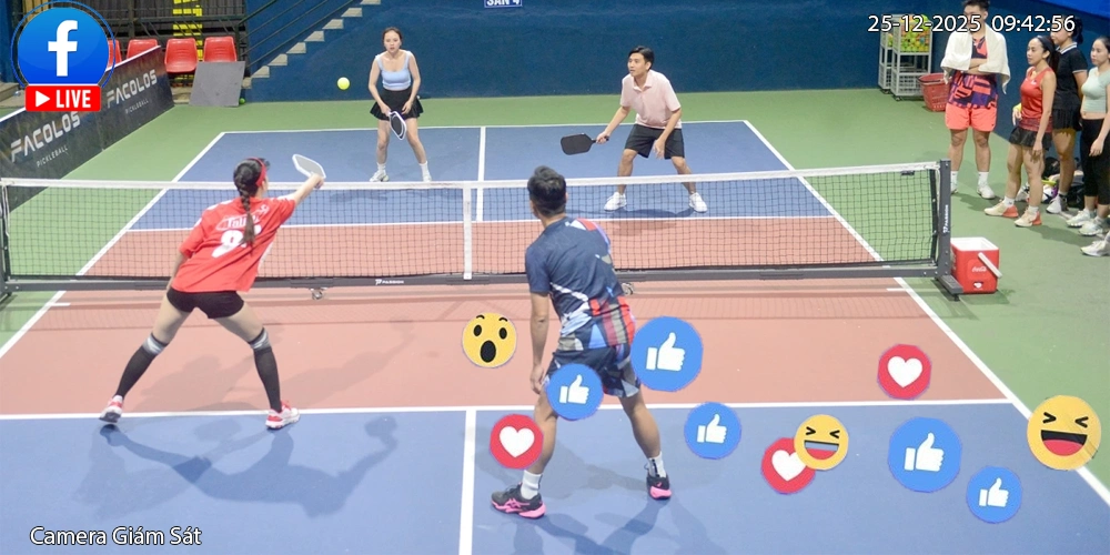 trãi nghiệm hình ảnh từ camera livestream pickleball