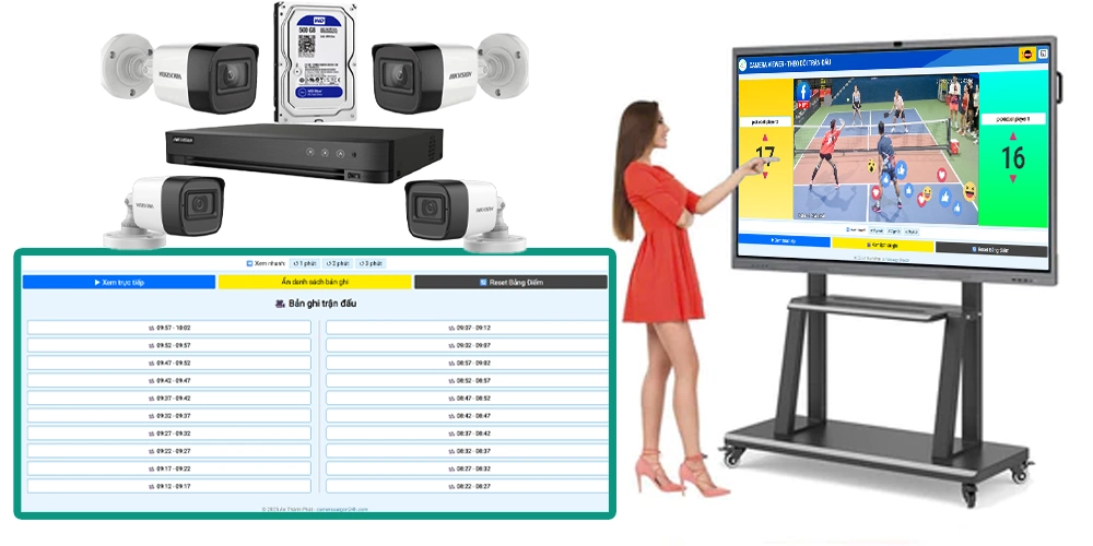 trọn gói lắp camera livestream pickleball 