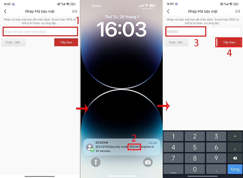 lấy mã bảo mật OTP hikvision