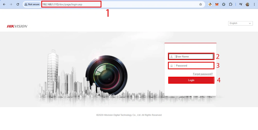 truy cập địa chỉ đăng nhập tài khoảng camera hikvision
