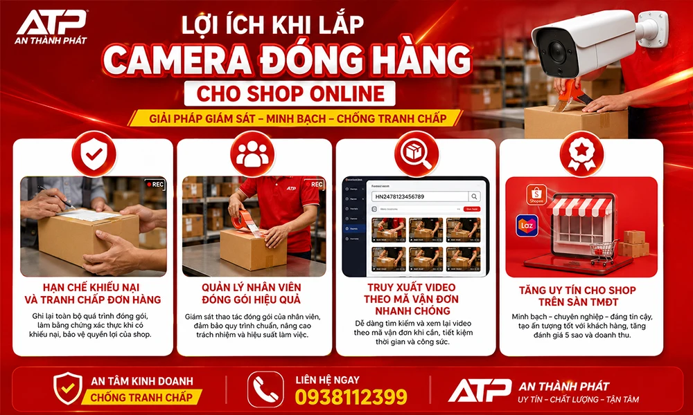 lợi ích khi lắp camera đóng hàng cho shop online