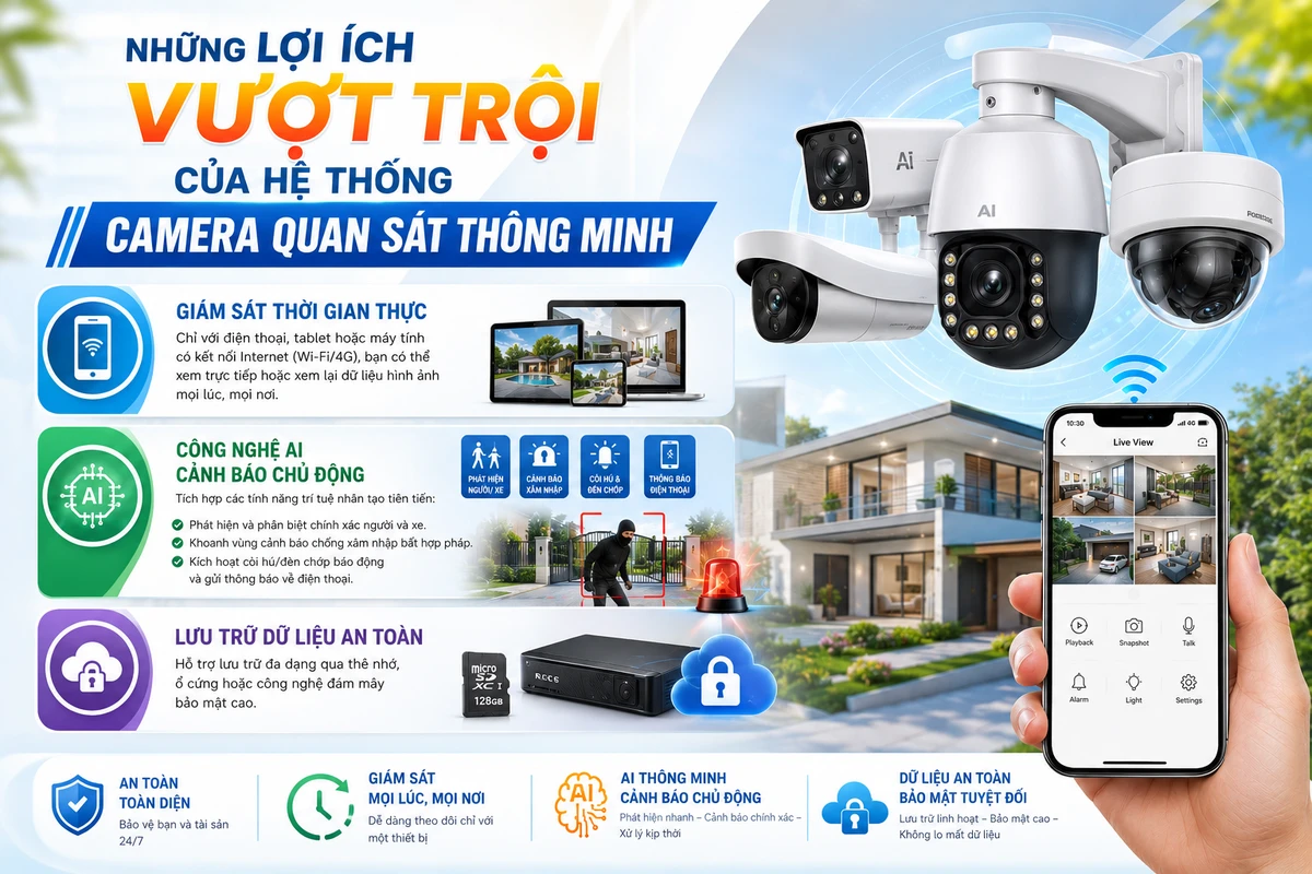 những lợi ích vượt trội của hệ thống camera quan sát