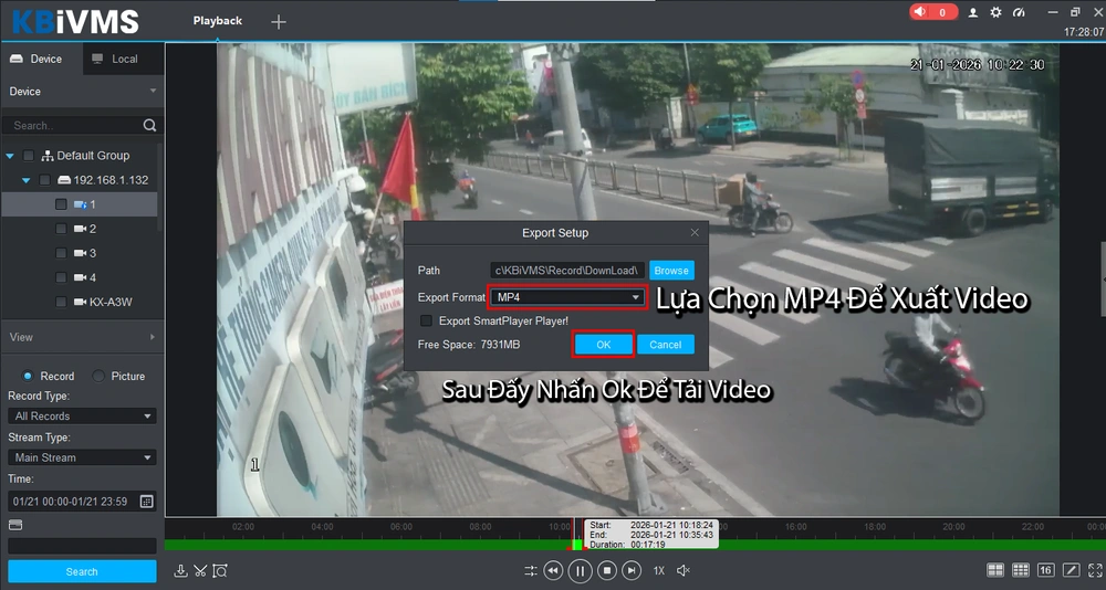 lựa chọn mp4 để tải video