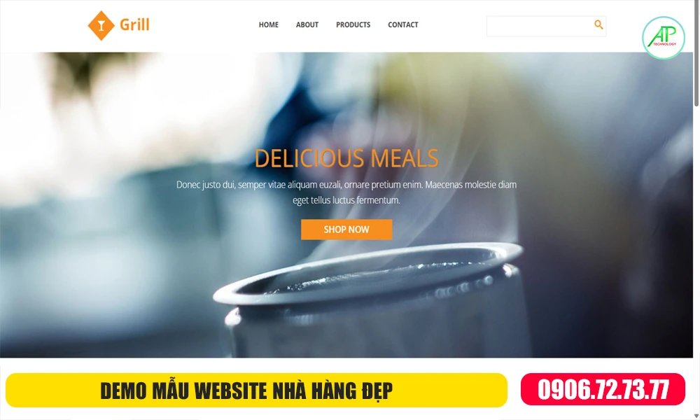 mẫu website nhà hàng đẹp mắt, chuyên nghiệp