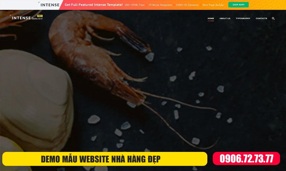 mẫu website nhà hàng đẹp mắt, chuyên nghiệp