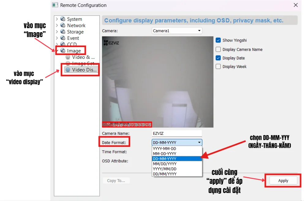 setup ngày giờ camera ezviz trên pc bước 4