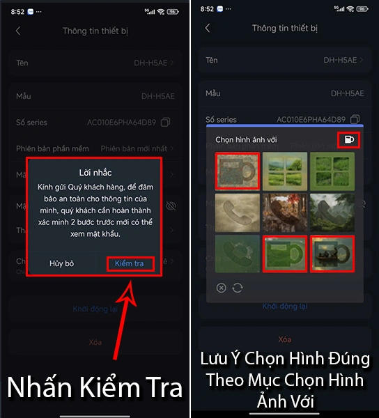 nhấn kiểm tra mật khẩu và nhập đúng catcha