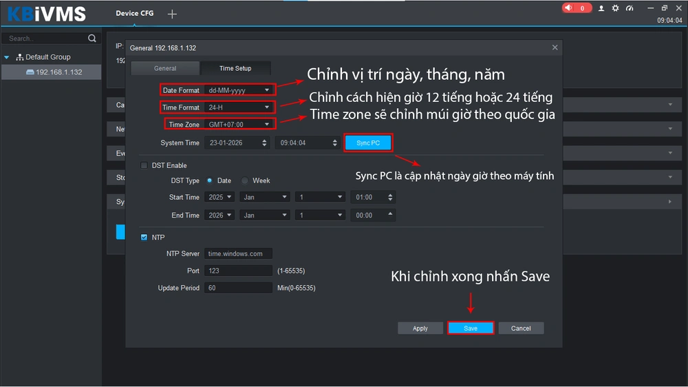nhấn save để lưu thông tin đã chỉnh sửa