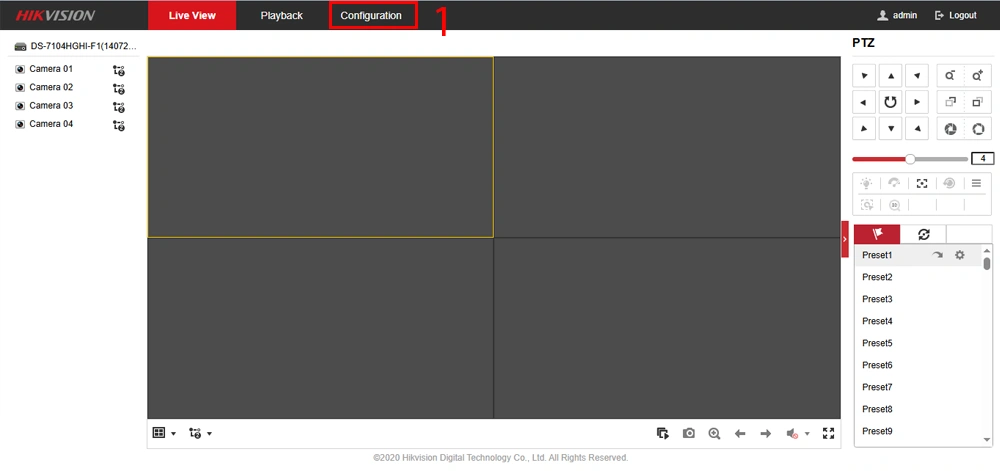 nhấn vào phần cài đặt của camera 