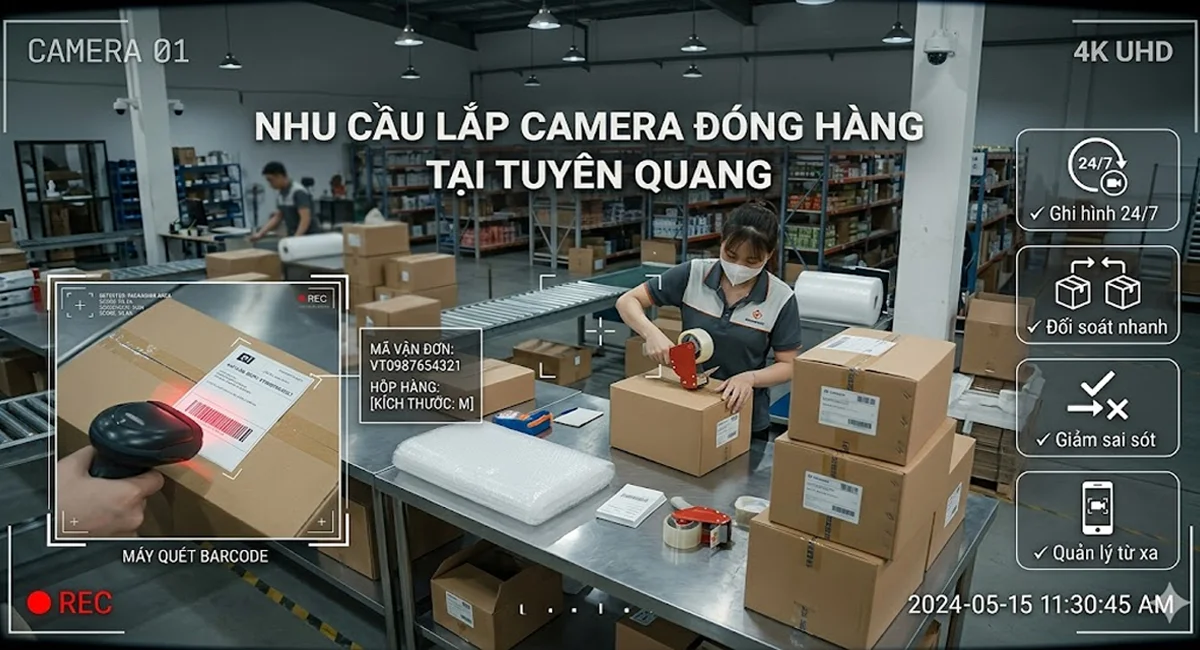 Camera Đóng Hàng Sàn TMĐT Tại Tuyên Quang