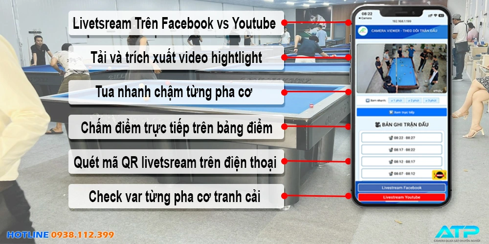Các Tính Năng Hỗ Trợ Thi Đấu Của Phần Mềm Livestream Bida