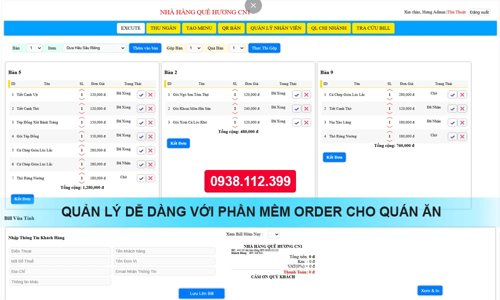 đặc điểm của phần mềm order cho quán ăn\