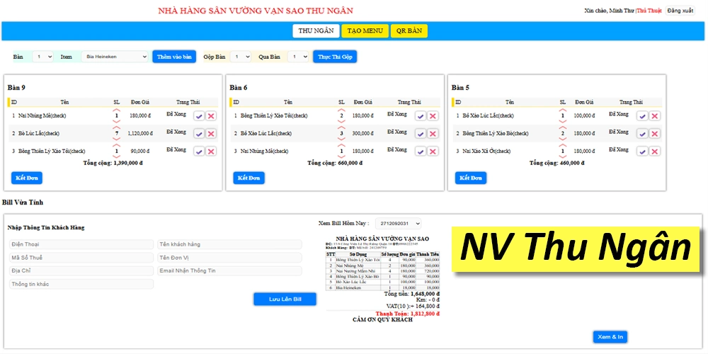 Phần Mềm Order Chuỗi Nhà Hàng