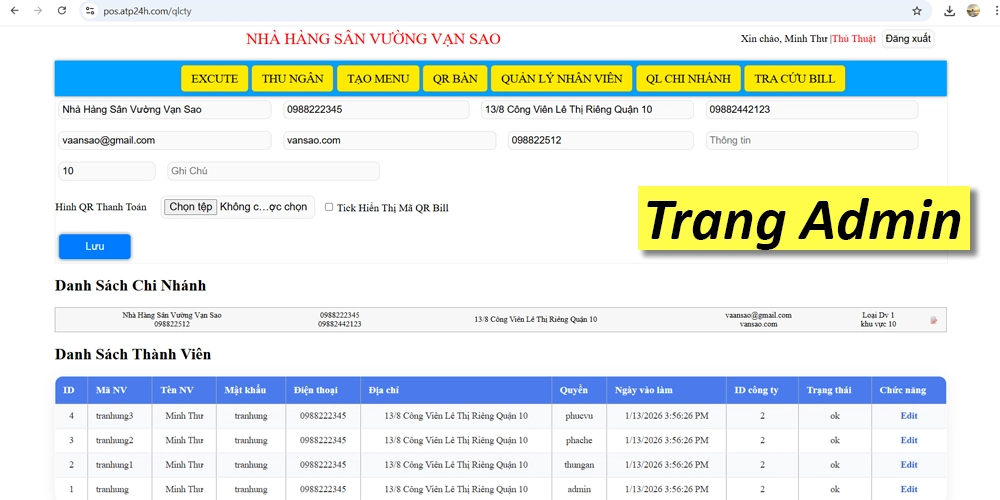 Phần Mềm Order Chuỗi Nhà Hàng