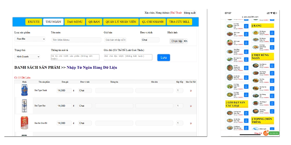 Phần Mềm Order Nhà Hàng