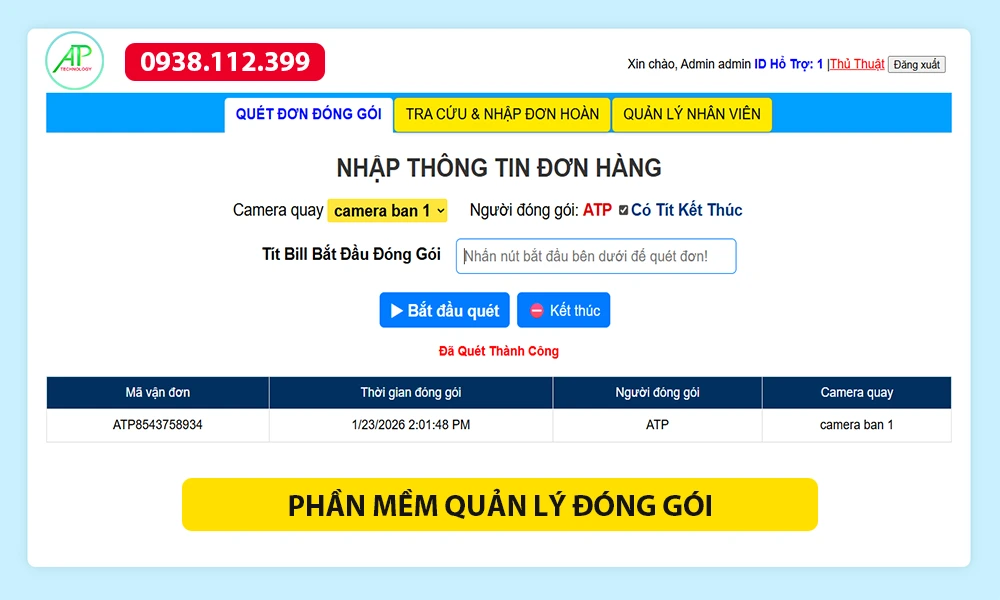 Phần mềm quản lý đóng gói