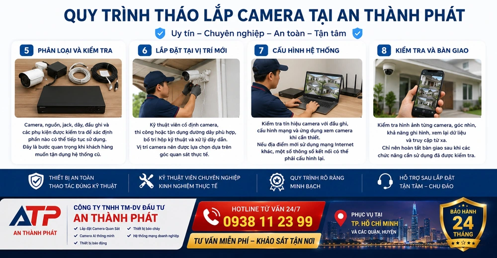 quy trình tháo và lắp đặt camera tại an thành phát