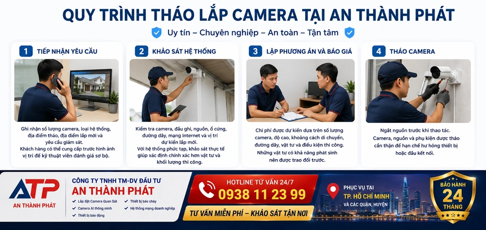 quy trình tháo và lắp đặt camera tại an thành phát