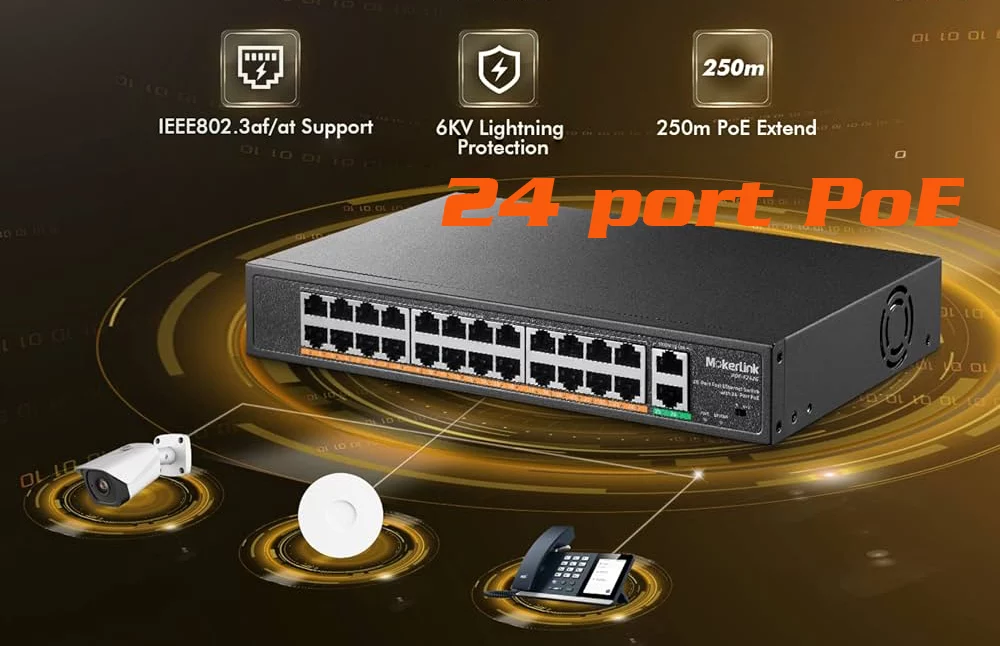 Switch Cấp Nguồn POE 24 Cổng