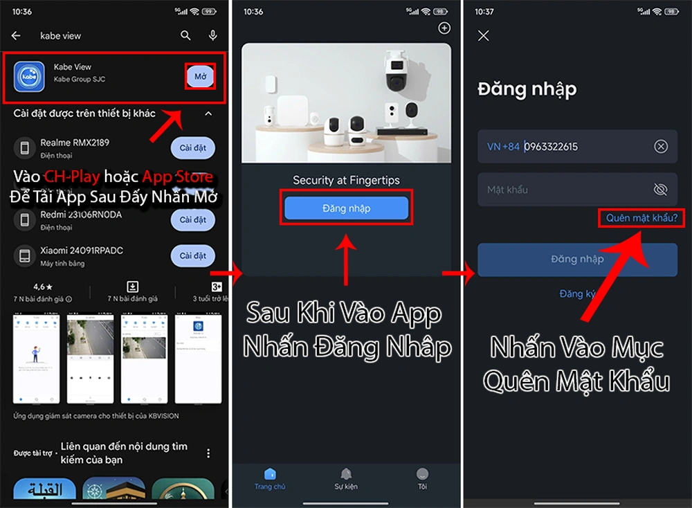 tải app kbvision đăng nhập quên mật khẩu