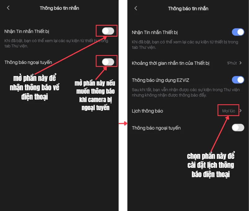 bật tắt thông báo tin nhắn bước 4