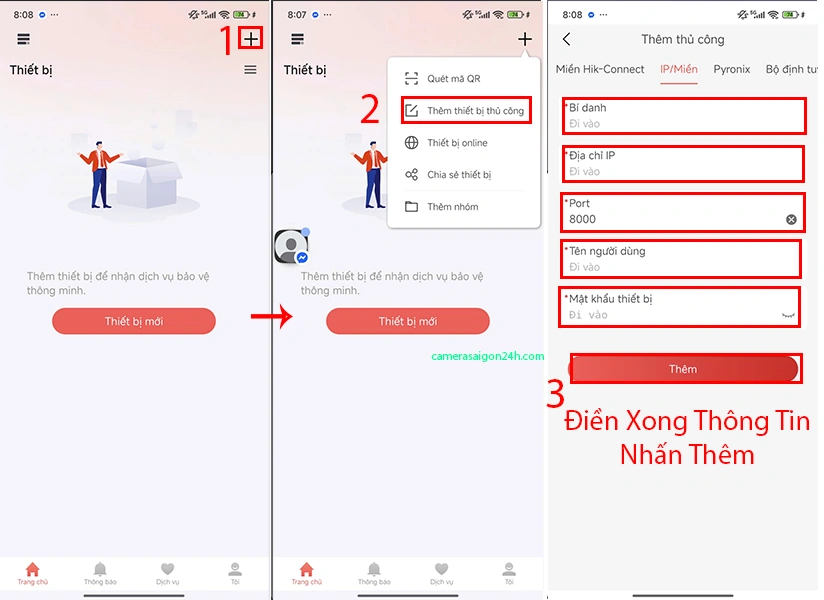 thêm camera vào tài khoảng
