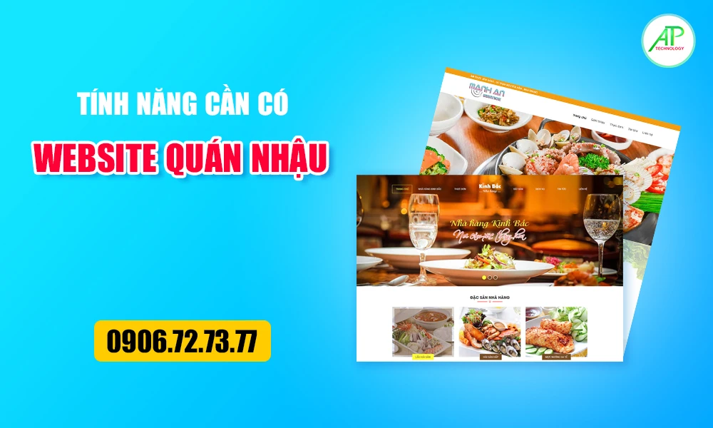 tính năng thiết kế website cho quán nhậu