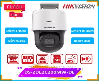Camera IP xoay 360 DS-2DE2C200MW-DE độ phân giải 2.0MP hỗ trợ quan sát hình ảnh qua điện thoại, máy tính