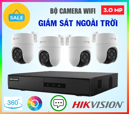 trọn bộ camera wifi ngoài trời, lắp đặt bộ camera wifi ngoài trời, bộ camera giám sát ngoài trời, lắp bộ camera quan sát ngoài trời, camera ngoài trời Ezviz trọn bộ