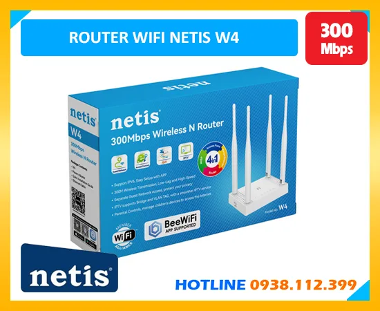 Netis W4, router wifi Netis W4, wifi Netis W4, bộ phát wifi Netis W4, bộ phát sóng wifi Netis W4, giá Netis W4, thiết bị phát wifi Netis W4