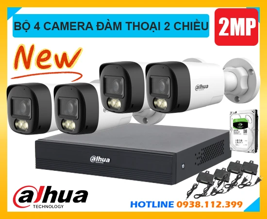 Bộ 4 Camera Đàm Thoại 2 Chiều, trọn bộ camera đàm thoại 2 chiều, trọn bộ camera DH-HAC-HFW1200RLP-IL-T giá rẻ, lắp đặt trọn bộ camera DH-HAC-HFW1200RLP-IL-T giá, camera đàm thoại 2 chiều giá rẻ, combo bộ 4 camera đàm thoại 2 chiều,